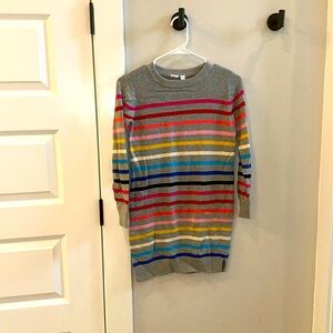 EUC Girls GAP Brand Size L Large (10/12) Striped Rainbow Sweater Dress Stripe